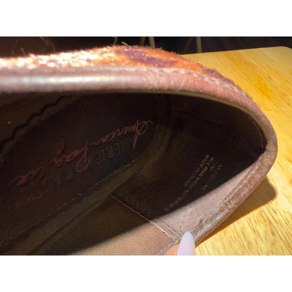American Rag Cie Celia Leopard Print Ballet Flats Womens Size 10 Brown Tan Black